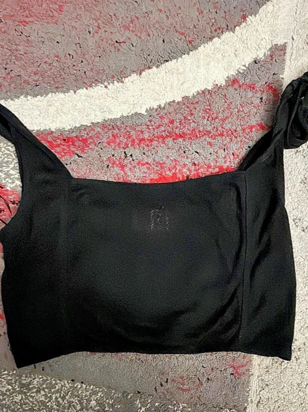 Showpo Black Tie-Strap Crop Top Size 8 Like New